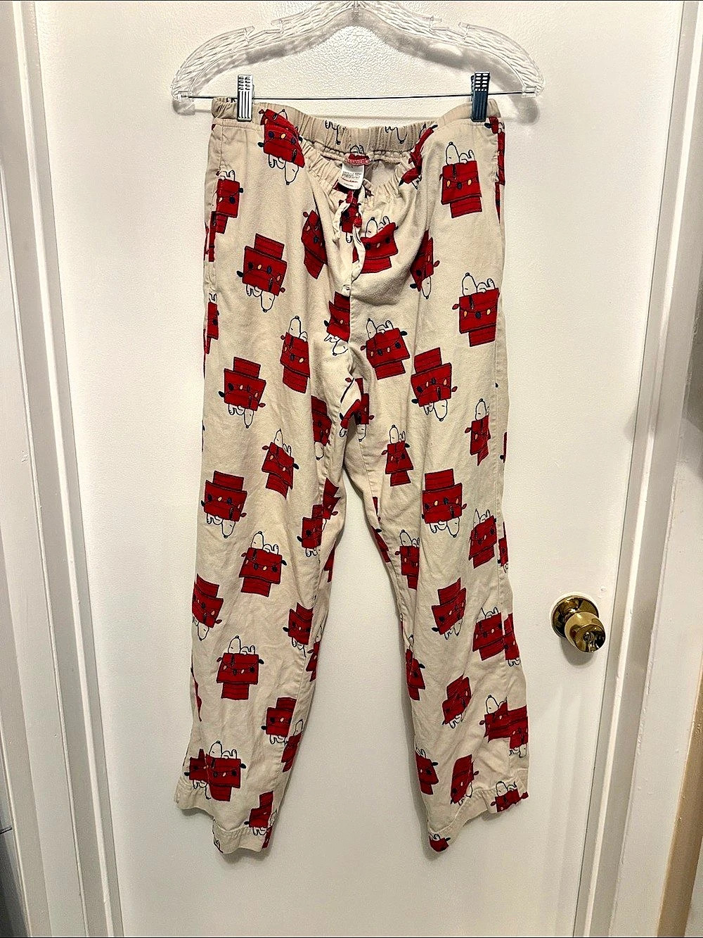 Peanuts Pajama Pants in Cream & Red Like New
